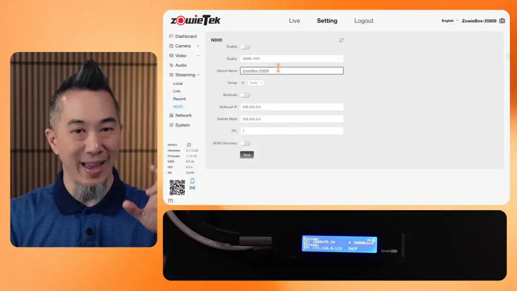 zowiebox enabling ndi